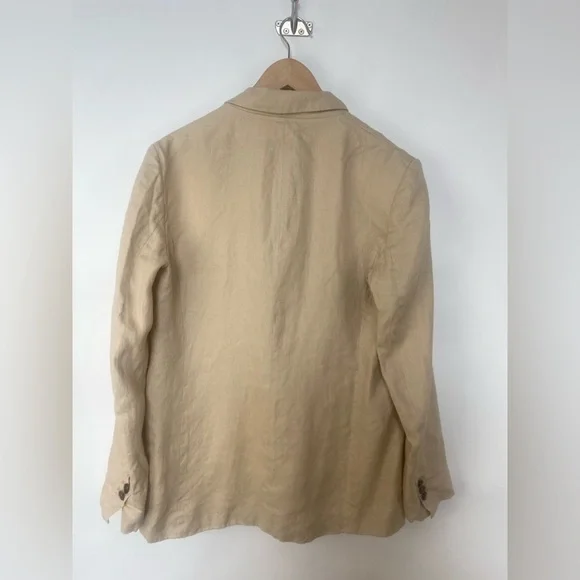 ZARA Linen Crossover‎ Blazer Light Camel |3420/710/743/s - Picture 4 of 14